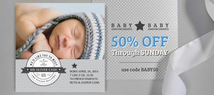 Download Baby Boy Birth Announcements | Photo and No Photo ...