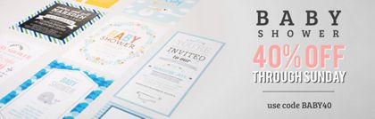 Baby Shower Invitations | Unlimited Color Combinations | Basic Invite
